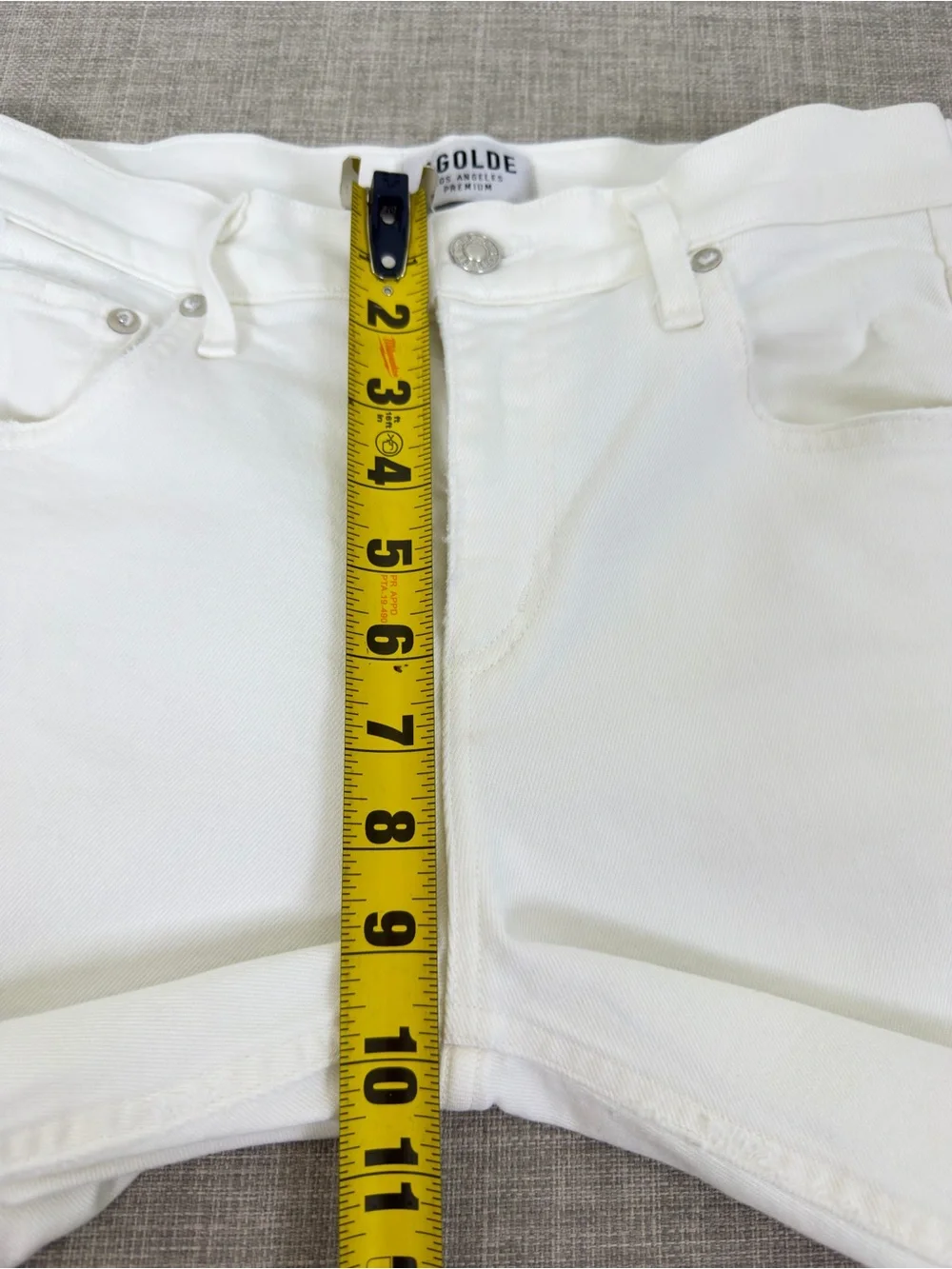 Agolde White Straight-Leg Distressed Jeans